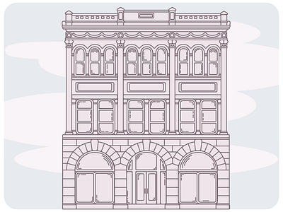 Facade #1 architect architecture austin building facade historic illustration j. riely gordon vector