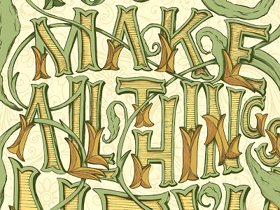 All Things New poster filigrie hand drawn type hand lettering handdrawntype handlettering leaves lettering poster type