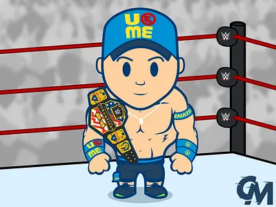 THE CHAMP IS HEEEEEEERRRRREEEE illustration john cena wrestling wwe