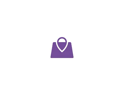 Location-based shopping app logo app icon location logo pin shopping