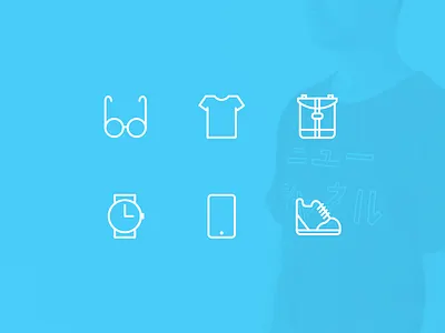 Personal belongings icons design icons