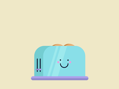 Breakfast is ready 2d after effects breakfast character flat illustrator toast toaster