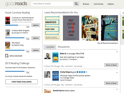 Goodreads Refresh landing page redesign refresh ui ux