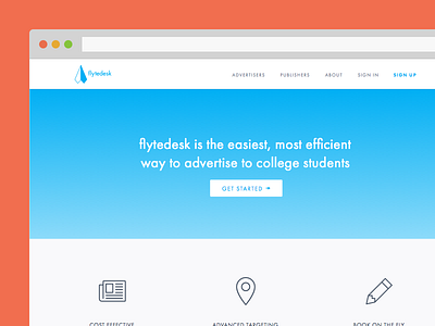 Flytedesk Home ads advertising blue color home homepage minimal web