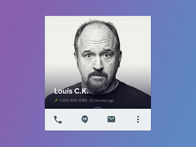 Contact Profile Screen card contact dialer flat material message ui
