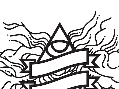 Strange Tomorrow black and white illuminati illustration lines triangle