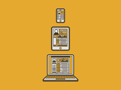 Mobile Icons icon illustration laptop mobile tablet vector