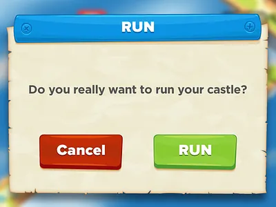 RUN? cancel modal run window