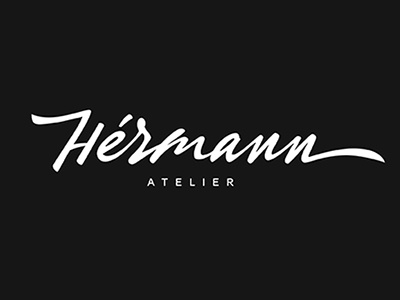 Hermann Atelier brush calligraphy fashion freehand handwritten logo type treatment typography