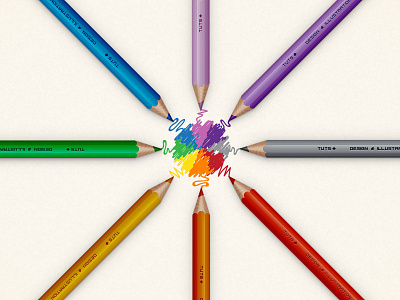 Pencils Illustration colorful doodle illustration illustrator pencils tutorial vector