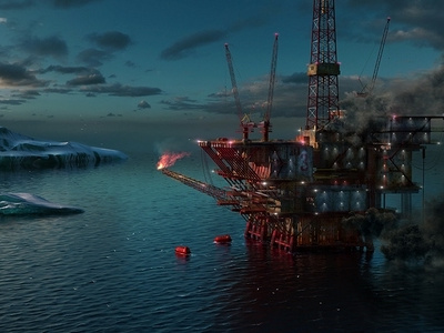 Oil Rig Fire - Enclosed Lifeboat Presentation 3d animation compositing design modeling product render