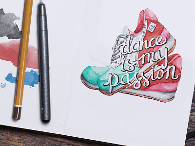 Dance is my Passion drawing font hand lettering illustration lettering typography watercolor