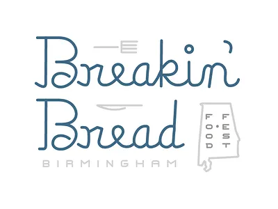 Breakin' Bread bread font food logo script south southern