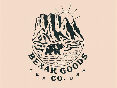 B E A R M O U N T A I N bear design handmade illustration mountains texas type typography usa