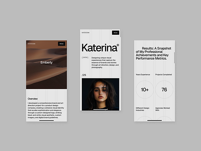 Katerina Mobile Screens design editorial graphic design minimal ui webdesign website