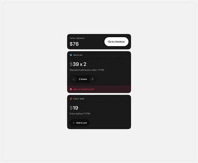 Events - Checkout app design ui ux