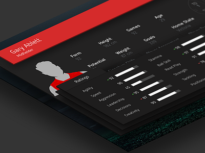 Australian Football - Player Card afl app aussie rules australian football football manager interface ipad profile reskin ui userinterface