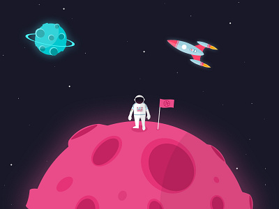 Dribbble Debut Shot debutshot firstshot space spaceman thankyoudribbble