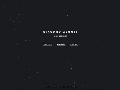 giacomoalonzi.com | Personal Website clean essential hire nightsky personal porfolio simple site stars web