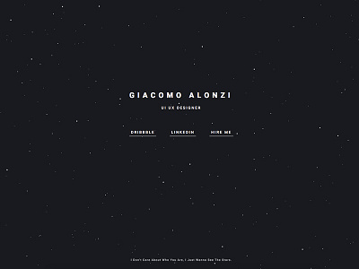 giacomoalonzi.com | Personal Website clean essential hire nightsky personal porfolio simple site stars web