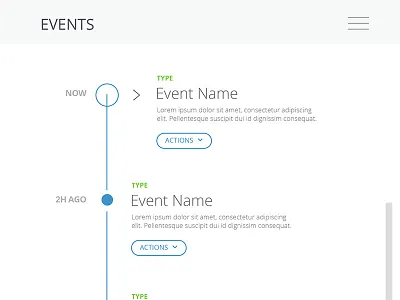 Working on a a events widget event ui widget