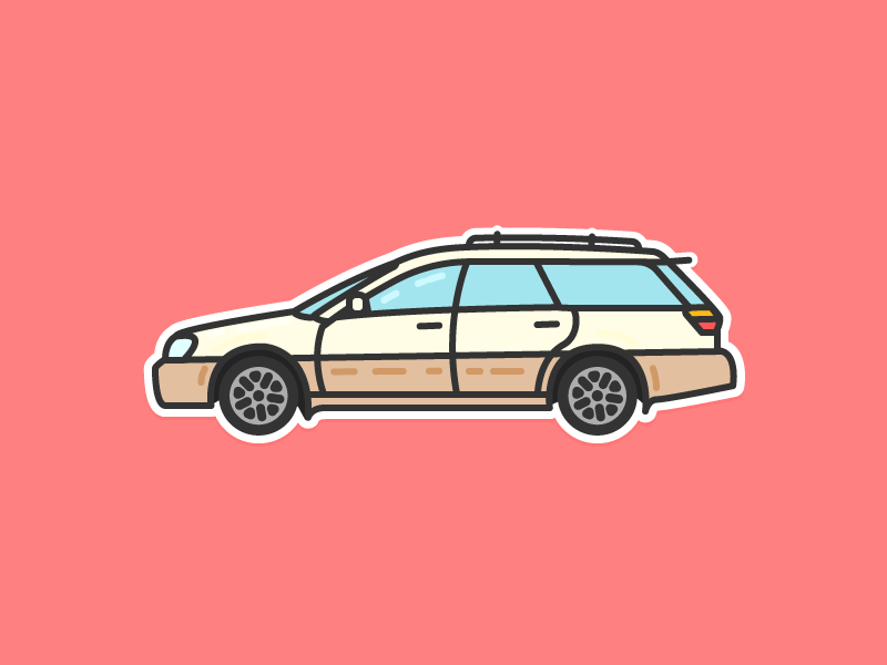 Outback car illustration outback sticker stroke subaru