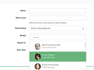 Sleekr add buddy hr invite sleekr staff management
