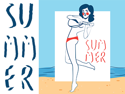 Summer Pin up Girl bikini character design concept art fashion hot illustration pin up pin up girl plus size summer ukulele