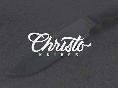 Christo Knives Logotype christo knives logo logotype pen script sketch type typography