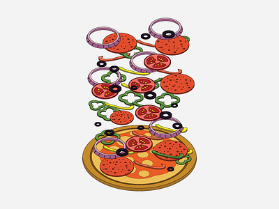 Pizza Secrets capsicum cheese isometric olives onions pizza secrets tomatoes