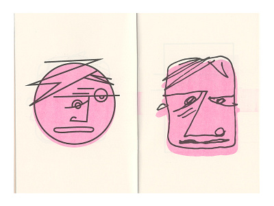 Portraits Of Strangers - Zine drawing ink portraits riso risograph zine