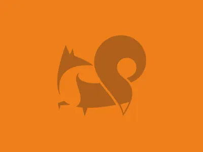 Fox Pin fox illustration. tail logo map negative space pin