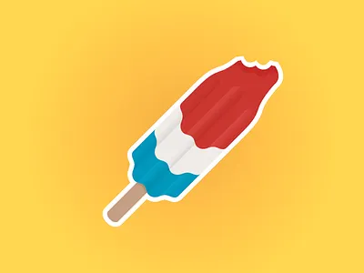 Rocket Pop blue illustration red sticker mule summer white