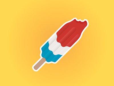 Rocket Pop blue illustration red sticker mule summer white