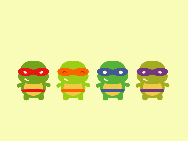 Cute Ninja Turtles chibi cute donatello illustration kawaii leonardo michaelangelo ninja turtles raphael teenage mutant ninja turtles tmnt