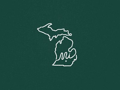 Michigan "State Mark" brand branding design green identity illustrator lines logo logo design simple vector