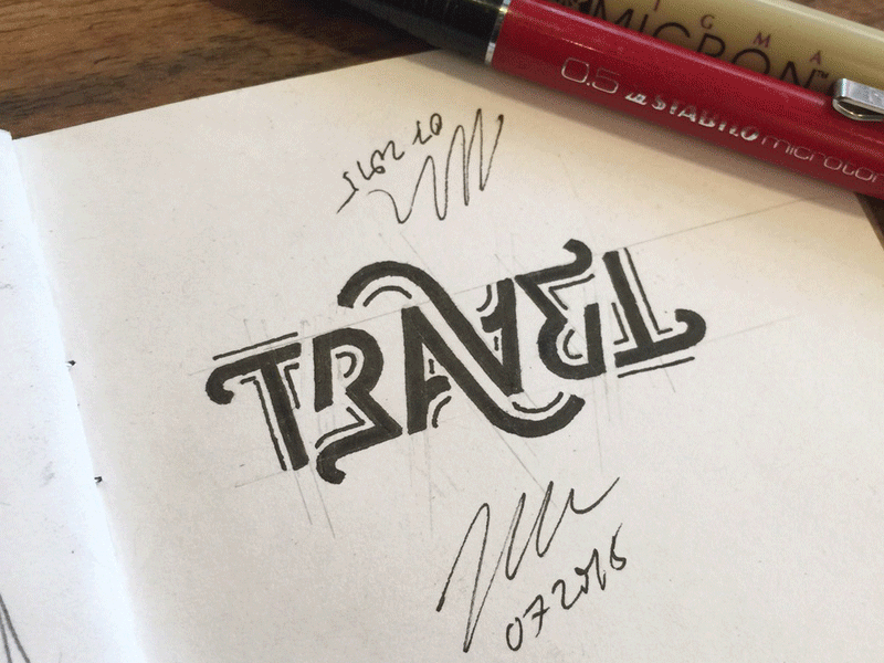 Travel // Ambigram ambigram hand drawn hand lettering lettering travel type typography