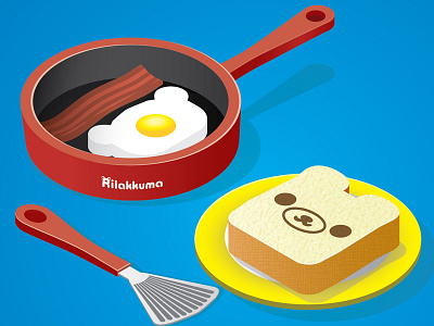 Isometric Rilakkuma Breakfast breakfast cute isometric rilakkuma vector
