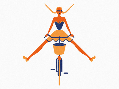 Dutch Girl bicycle character cycling fun illustration illustrator jump vector vector art