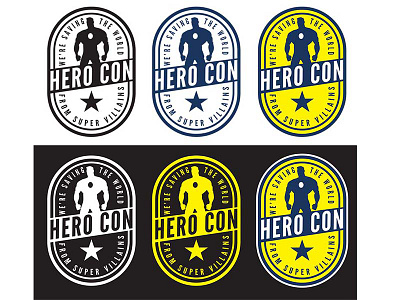 Hero Con Color set ups design hero con logo