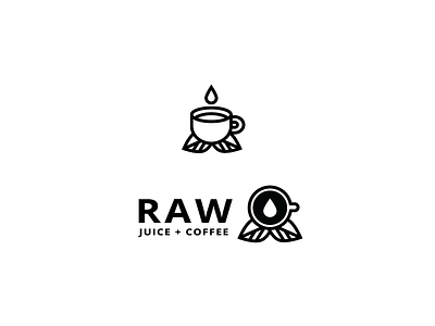 RAW Juice and Coffee Co. app branding coffee fresh healthy identity juice local logo logotype mark raw