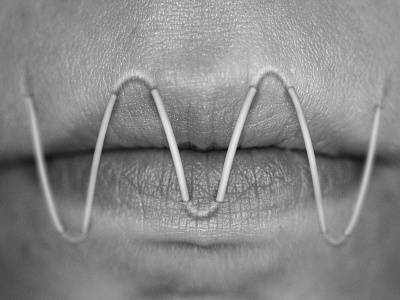 Technophilia | Lips black and white photo manipulation photography