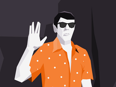 Lazy Spock fun illustration vector