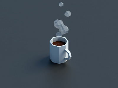 A little break 3d coffee cup iso isometric low poly lowpoly mug render