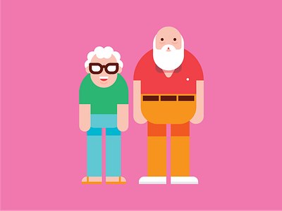 Old Folks. characters elderly folks flat grandma grandpa grandparents old old folks