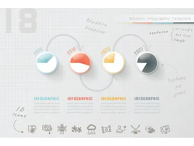 Infographic Timeline arrow circle graph infographic infographic element infographics modern timeline pie presentation template timeline vector