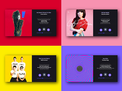 Love the color palette! bold bright color flat music rebound simple singer slick ui ux