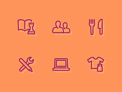 Service icons icons illustrator lines minimal vector