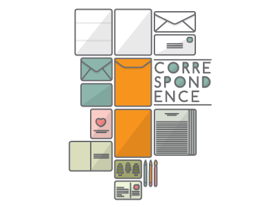 Correspondence envelope icons postcard vector