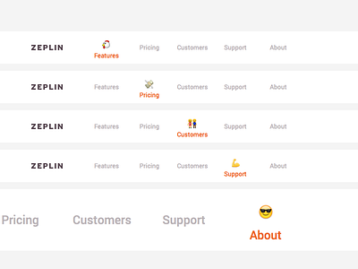 Zeplin emoji tabs emoji landing menu site tab ui web zeplin